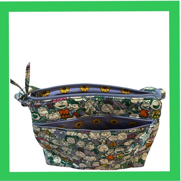 NWT! VERA BRADLEY X PEANUTS CROSSBODY MULTI ZIPPER POCKETS BAG W ADJ. STRAP. NEW - Picture 14 of 16
